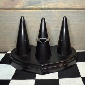 Black Heart Adjustable Ring